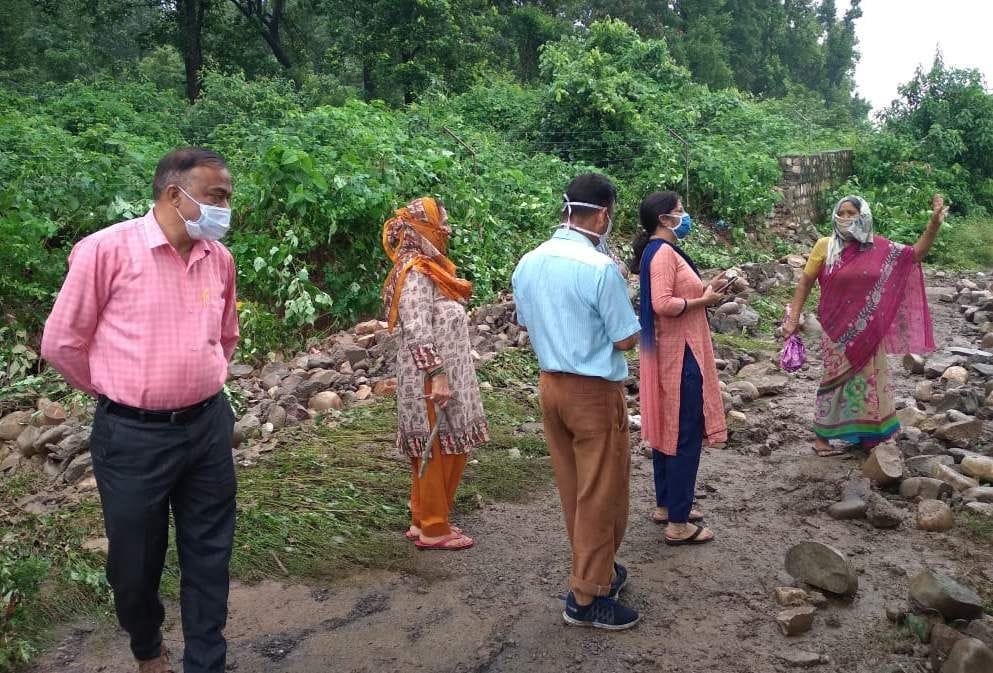 Tehsildar took stock of the damage caused by rain