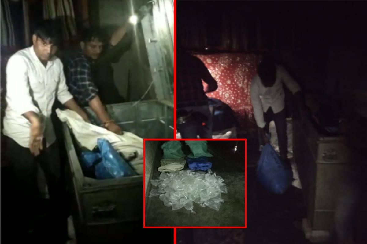 one hundred fifty liters of illegal liquor found in a trunk in Hastinapur, Meerut
