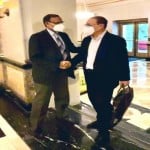 विदेश सचिव हर्षवर्धन श्रृंगला का स्वागत करते टीएस तिरुमूर्ति