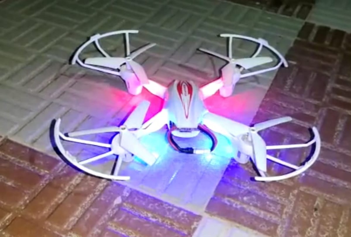 Panic due to drone falling between two banks in basti