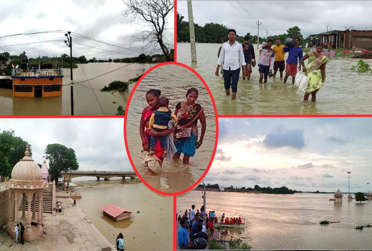 Gorakhpur Flood devastation in many villages Due to Rapti river above danger mark after Heavy Rain in Nepal