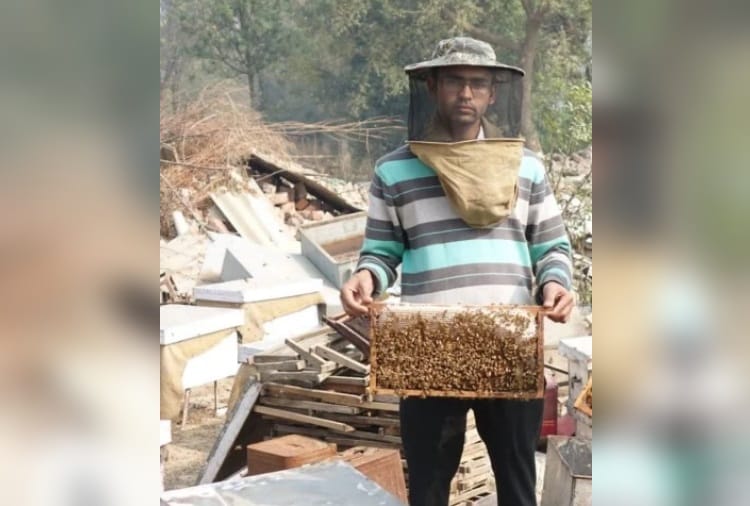 Farmer Suresh Jaglan is earning 40 Lakh Rupees yearly from bee farming
