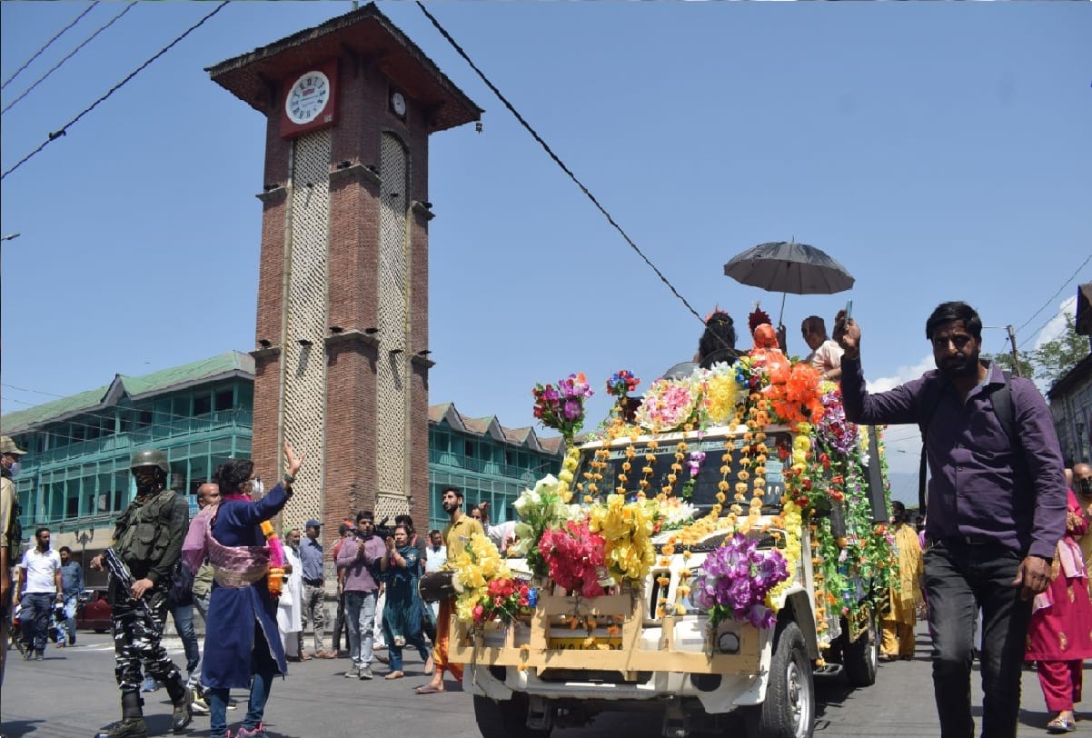 Kashmiri Pandit community celebrate Janmashtami in Srinagar Jammu and Kashmir