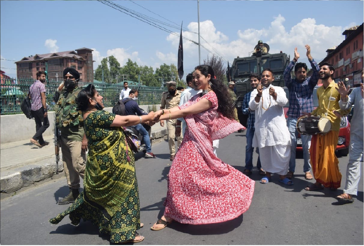 Kashmiri Pandit community celebrate Janmashtami in Srinagar Jammu and Kashmir
