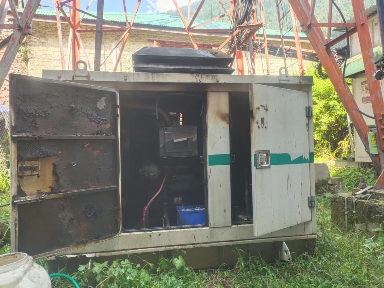 Fire broke out in the generator of the company's tower