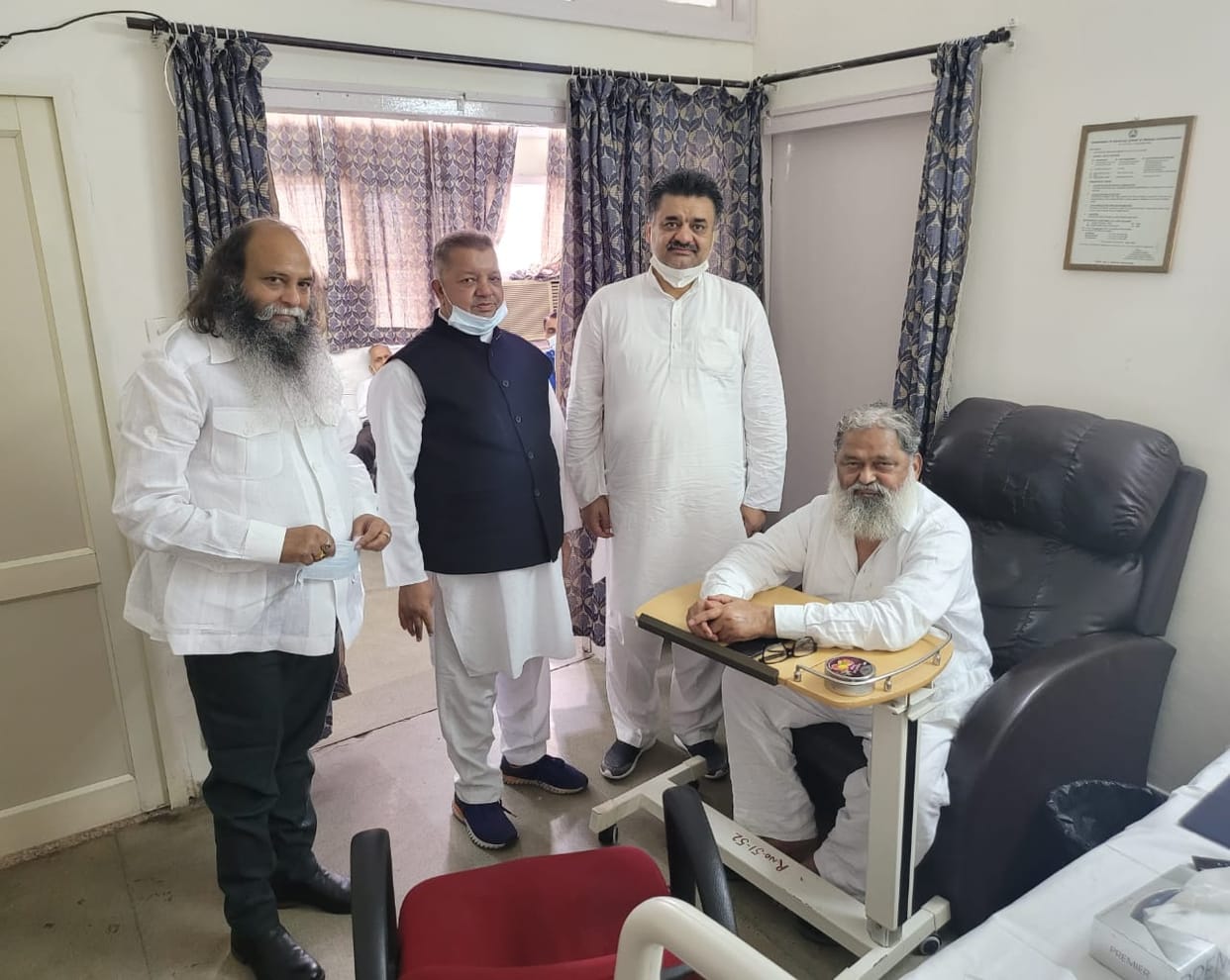 Former Deputy CM arrived to know the well being of Home Minister Anil Vij