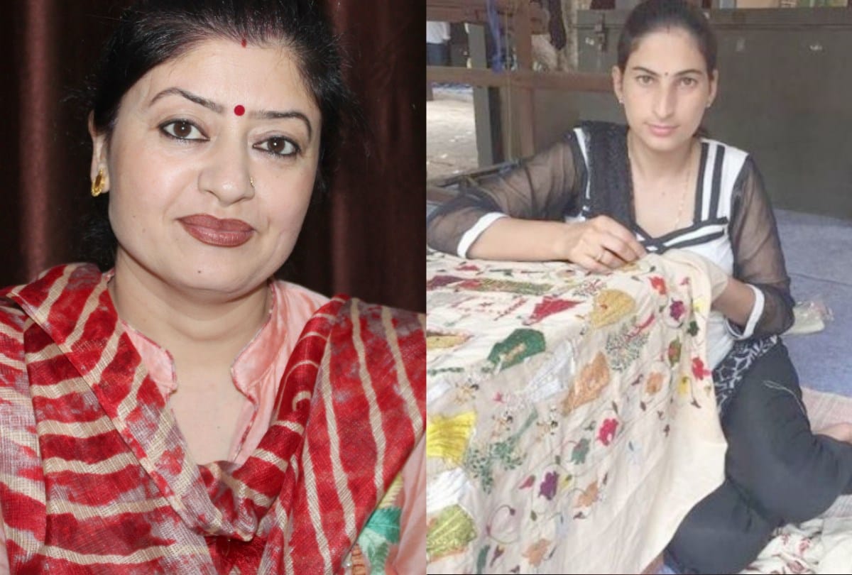 handicraft national award for chamba rumal to Anita and Anjali