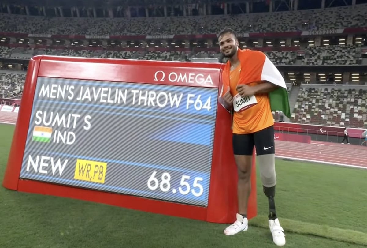 Tokyo Paralympics 2021 Sumit Antil wins gold with new world record in f64 javelin throw, PM modi and President congratulated
