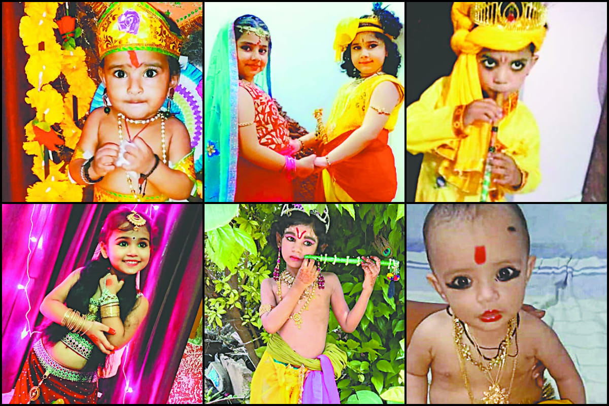 Krishna Janmashtami celebrations in Kashi: Little children seen dressed in costumes of radha krishna