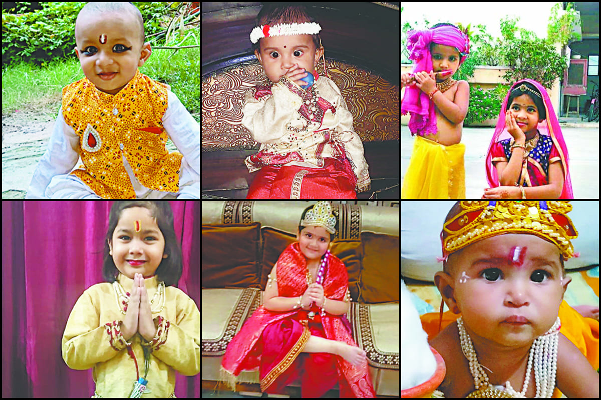 Krishna Janmashtami celebrations in Kashi: Little children seen dressed in costumes of radha krishna