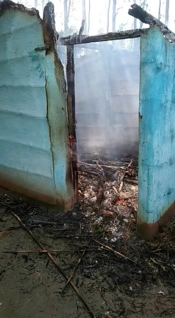Hut Sets fire