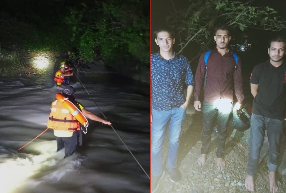 Dehradun News: SDRF Done Rescue of Three youth Stuck in Guchhupani River photos