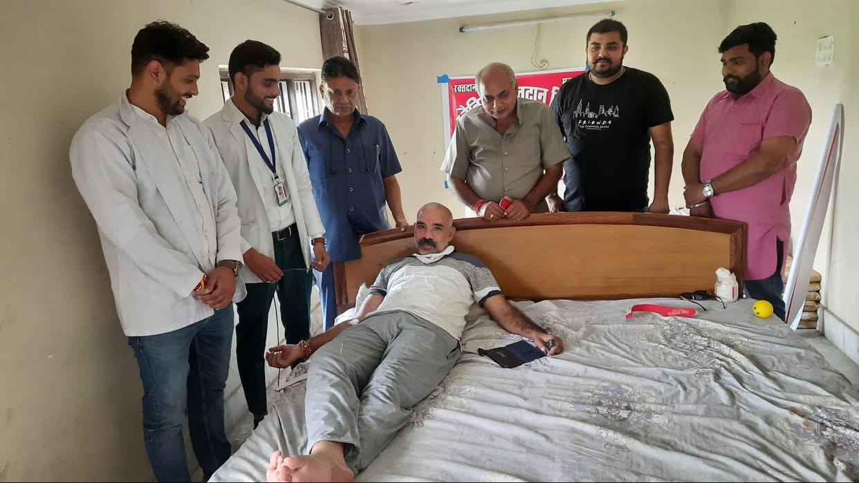 Youth donated blood.