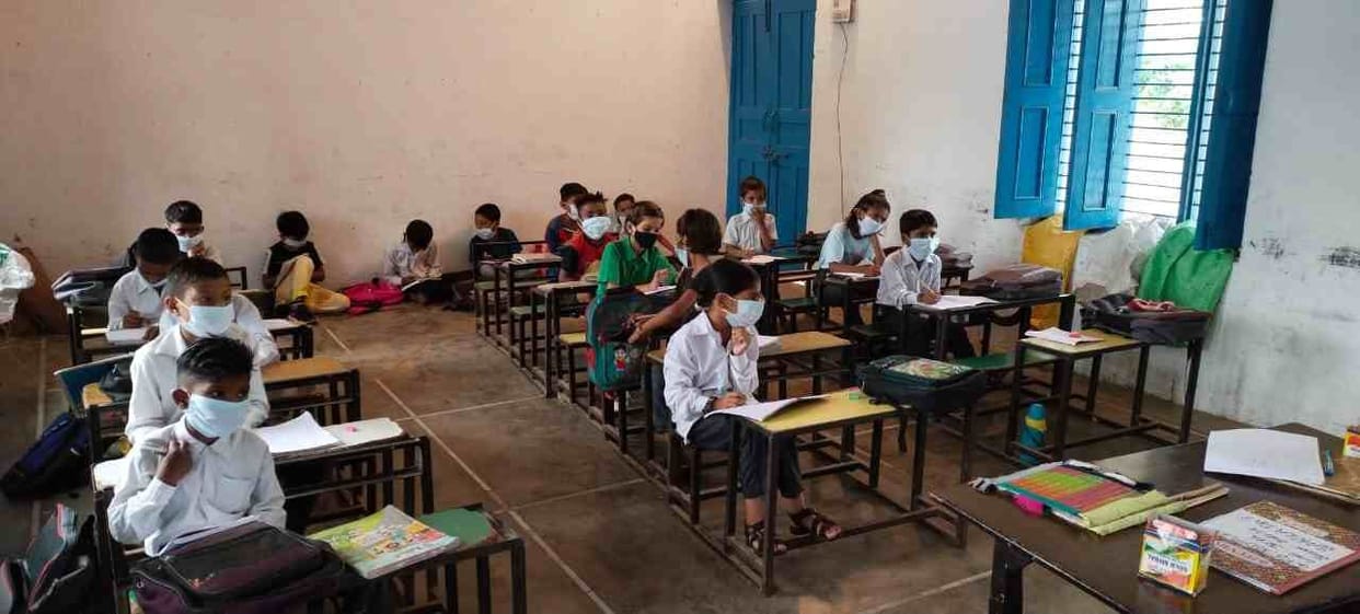 Fourth and fifth schools opened after four months, 46 percent students reached even after rain