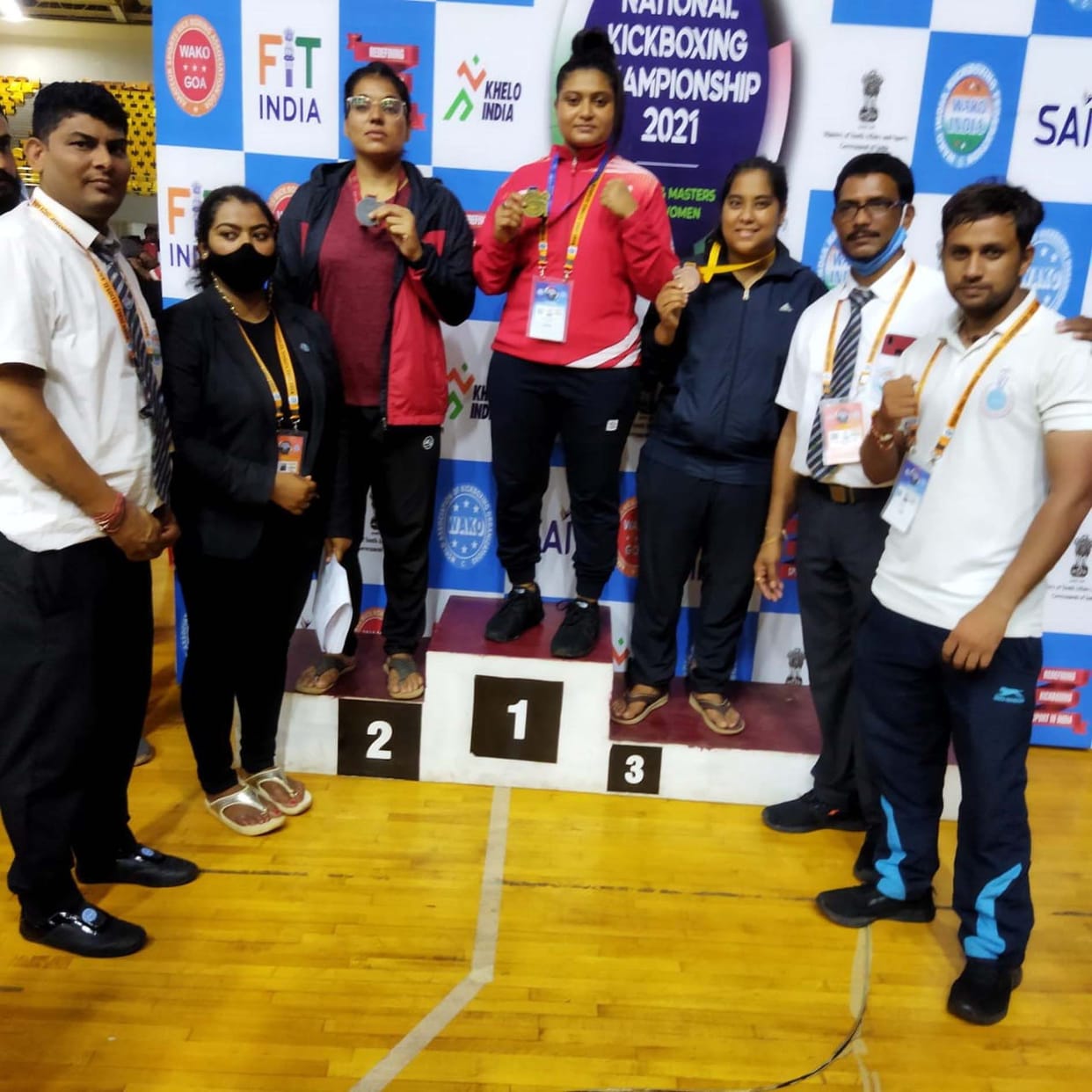 Three players won medals in kick boxing