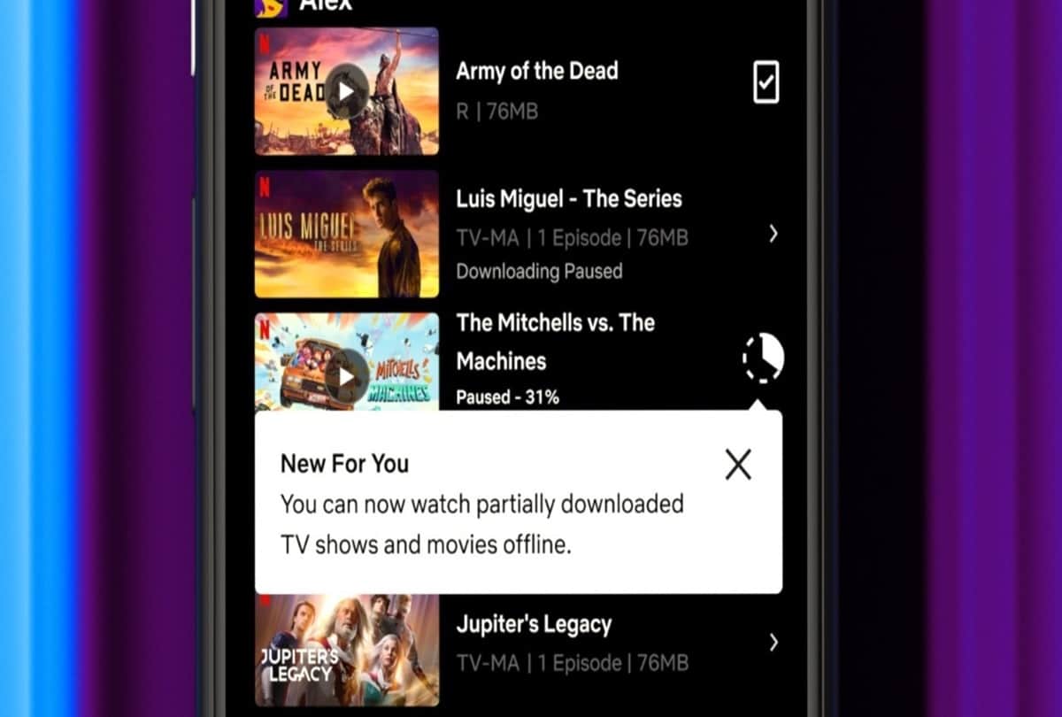 Now Indian Netflix viewers can also watch half downloaded movies on app