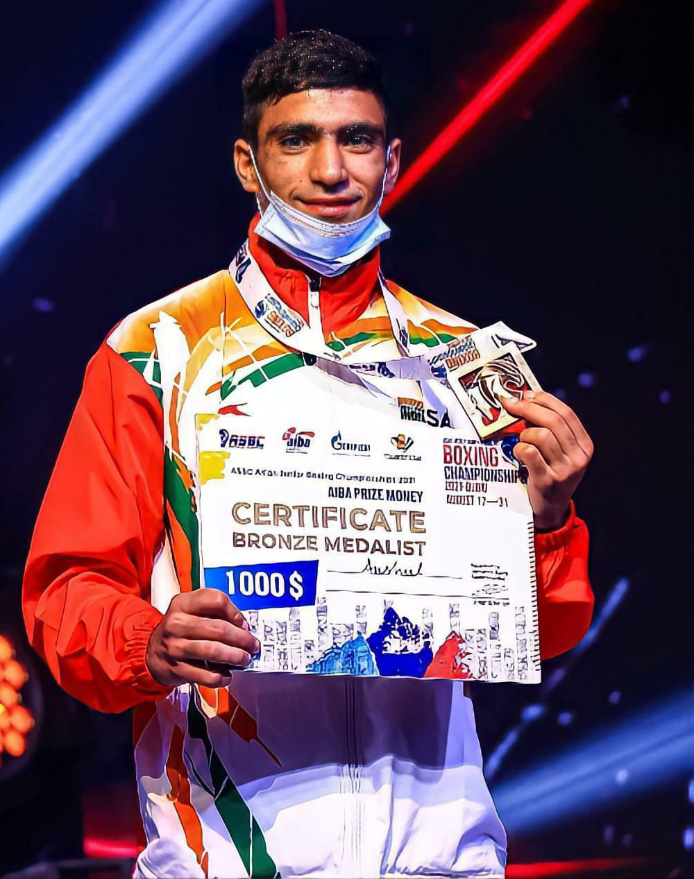 Anshul won bronze in Asian Boxing held in Dubai