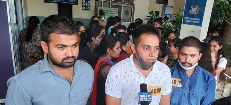ABVP protest in CBLU for many demand