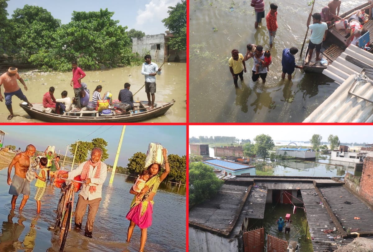 painful story of flood affected people in village surrounded by water for week due to floods in Gorakhpur
