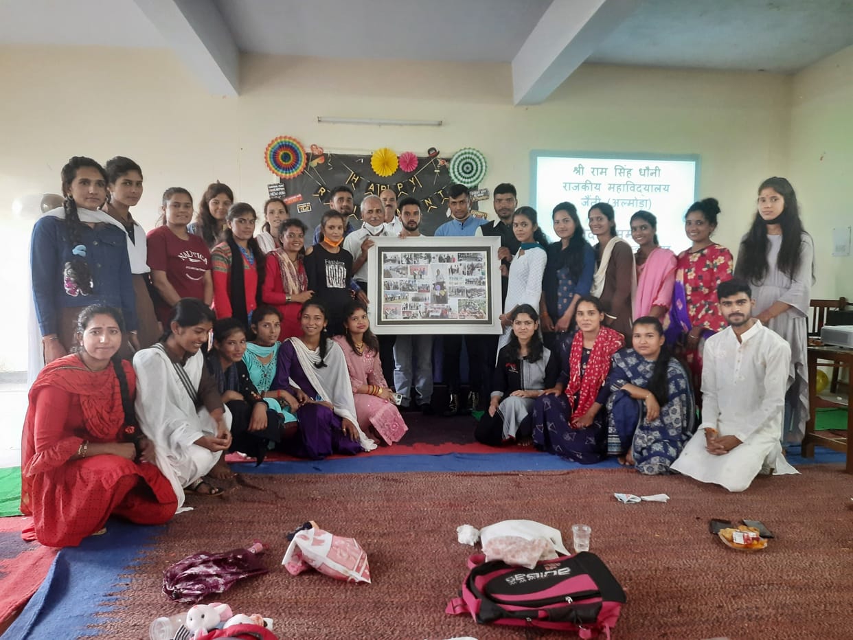 By greening the barren land of Jainti Degree College, Prof. Bisht