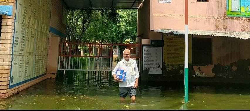 Classes going on in ruined schools, conditions worsened by rain