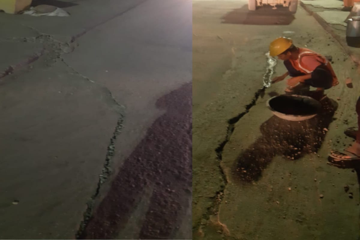 Saharanpur News: Court Road road collapsed thrice in three months in the city