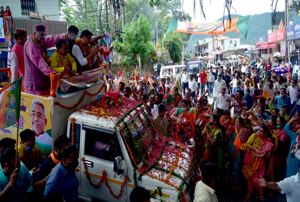 Uttarakhand bjp Jan Ashirwad rally : Youth Bike Rally and Huge Welcome of CM Pushkar singh dhami photos