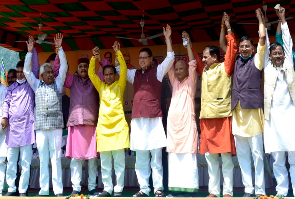Uttarakhand bjp Jan Ashirwad rally : Youth Bike Rally and Huge Welcome of CM Pushkar singh dhami photos