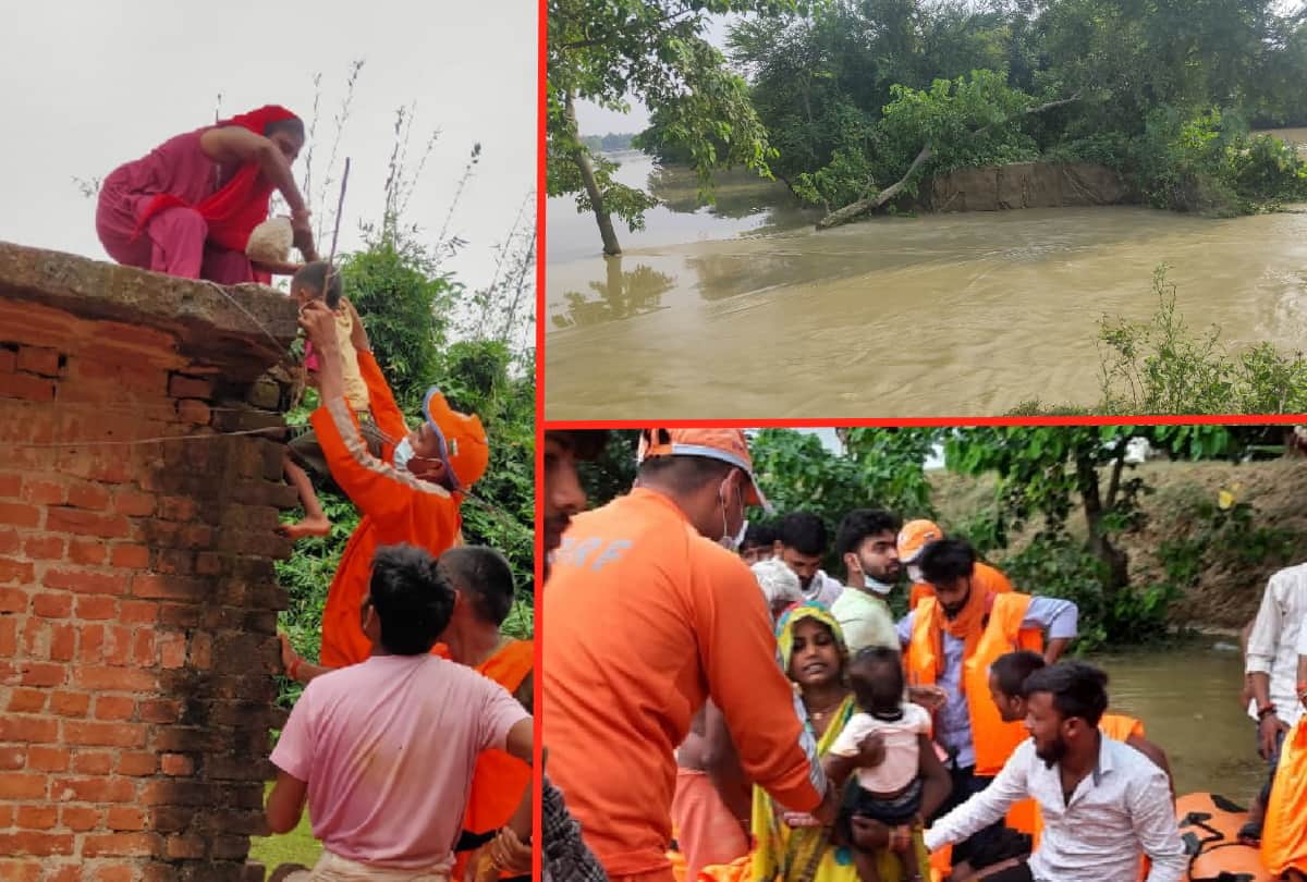 painful story of flood affected villagers in gorakhpur after Bharwalia Basawanpur dam broken