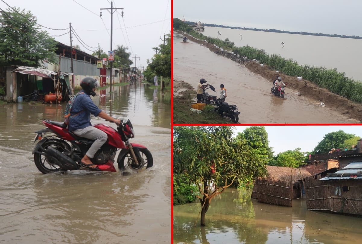 Flood water on Gorakhpur-Varanasi National Highway