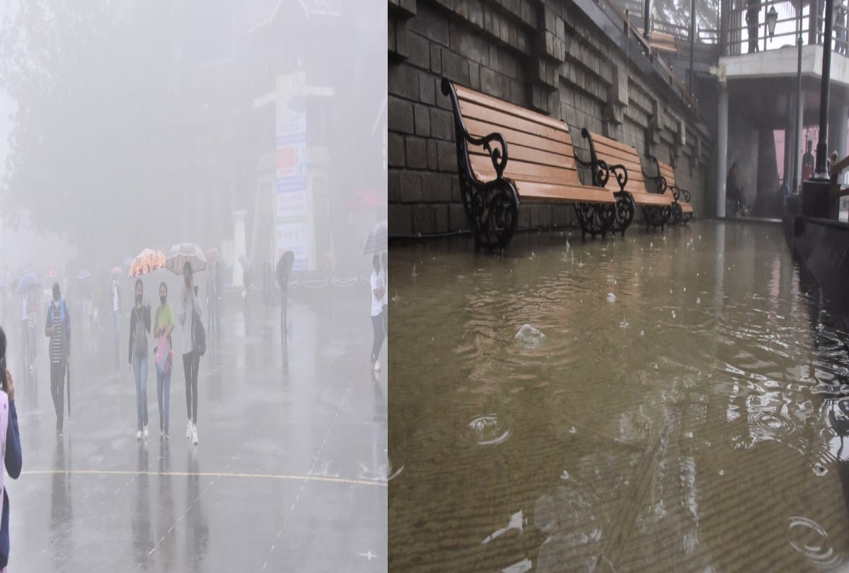 himachal weather today: heavy rainfall recorded in shimla, light snowfall on the peaks