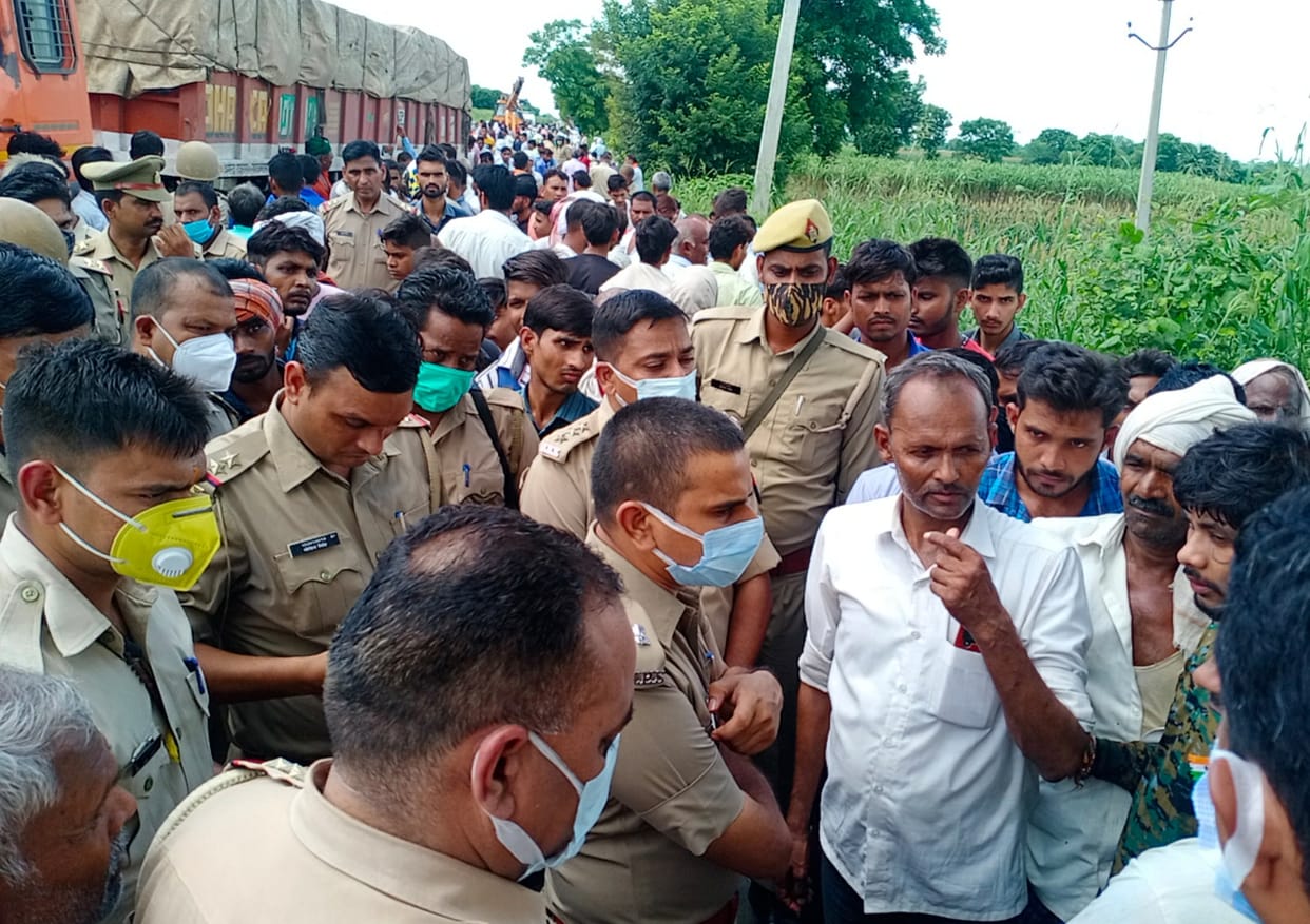 Baba and grandson die due to trolley collision, uproar