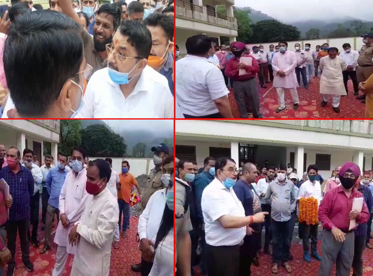 uttarakhand news : dispute between bjp mla and worker before cm pushkar singh dhami program