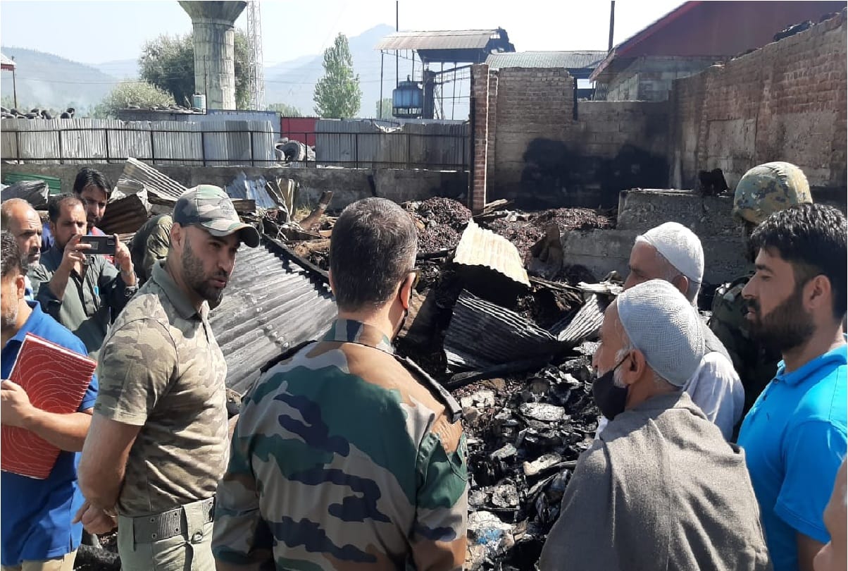 fire damages two factory units at Handwara north kashmir