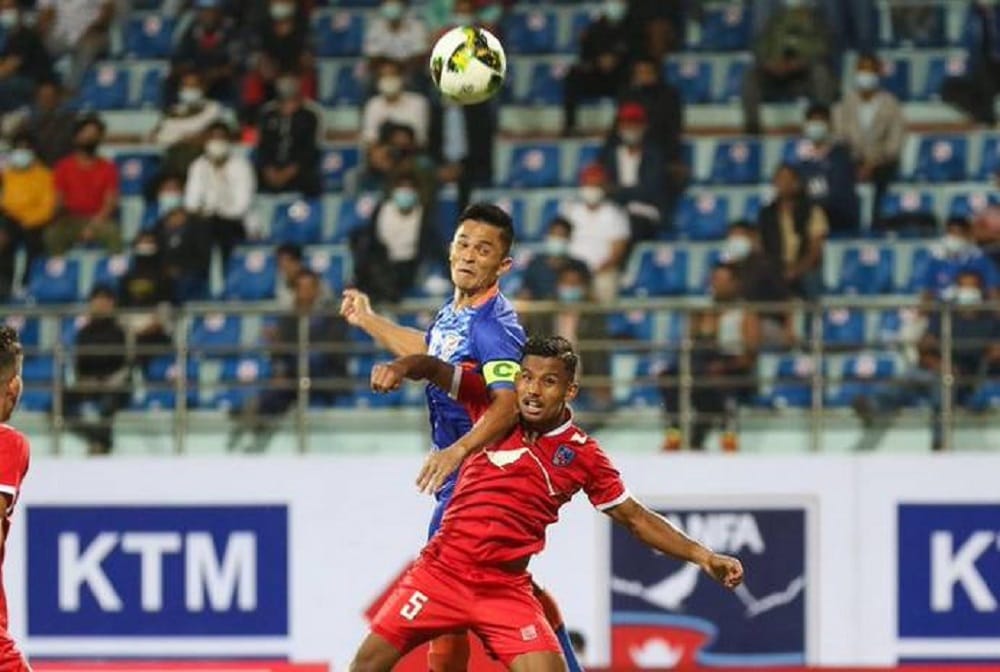 sunil Chhetri strike gives India win over Nepal by 2-1