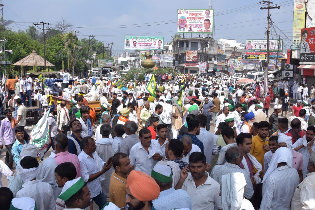 All the arrangements were left in front of the crowd gathered in the Mahapanchayat
