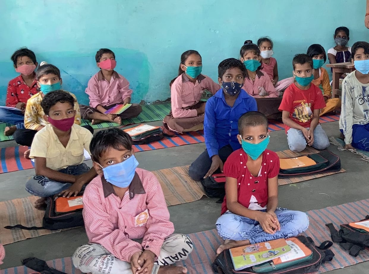 Children forced to study by sitting on tatpatti