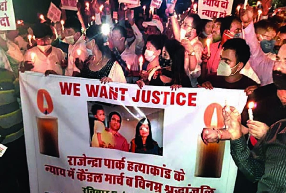 Gurugram 4 murder in rajendra park case people took out candle march demand death sentence for culprit compensation for victims