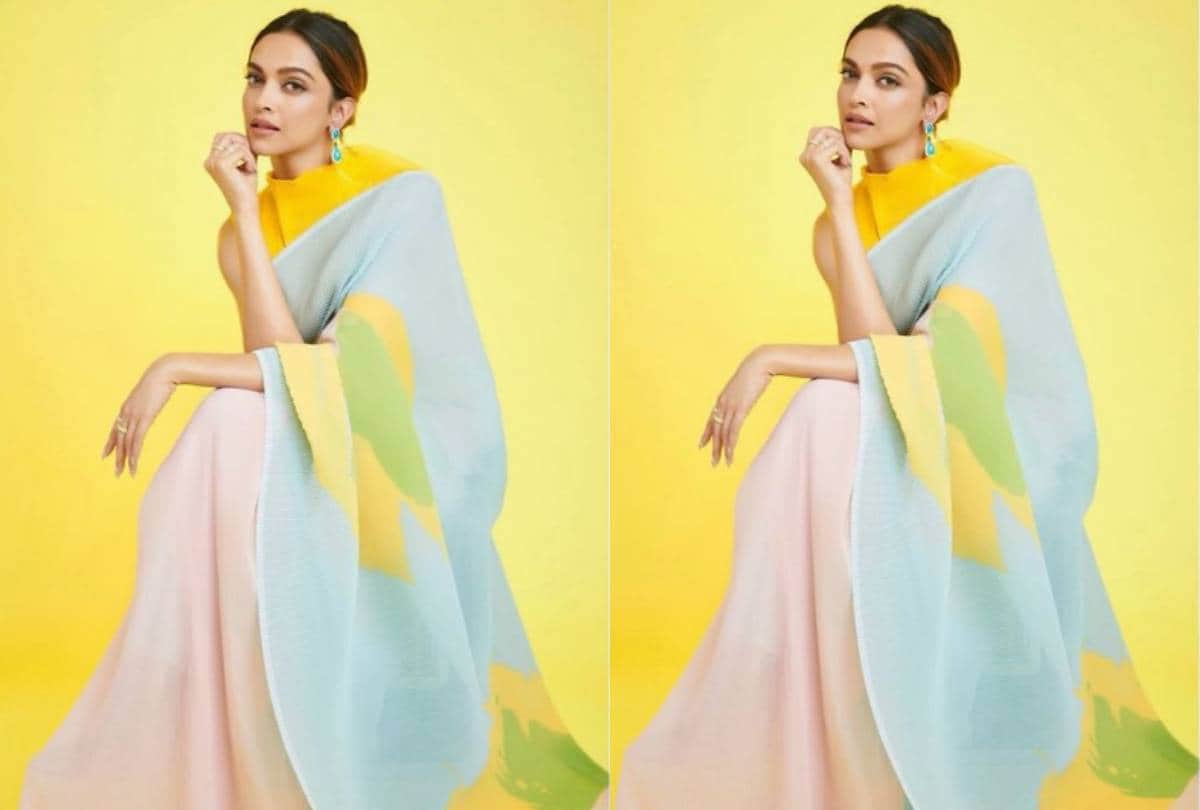 deepika padukone multicolor saree look pictures photos goes viral