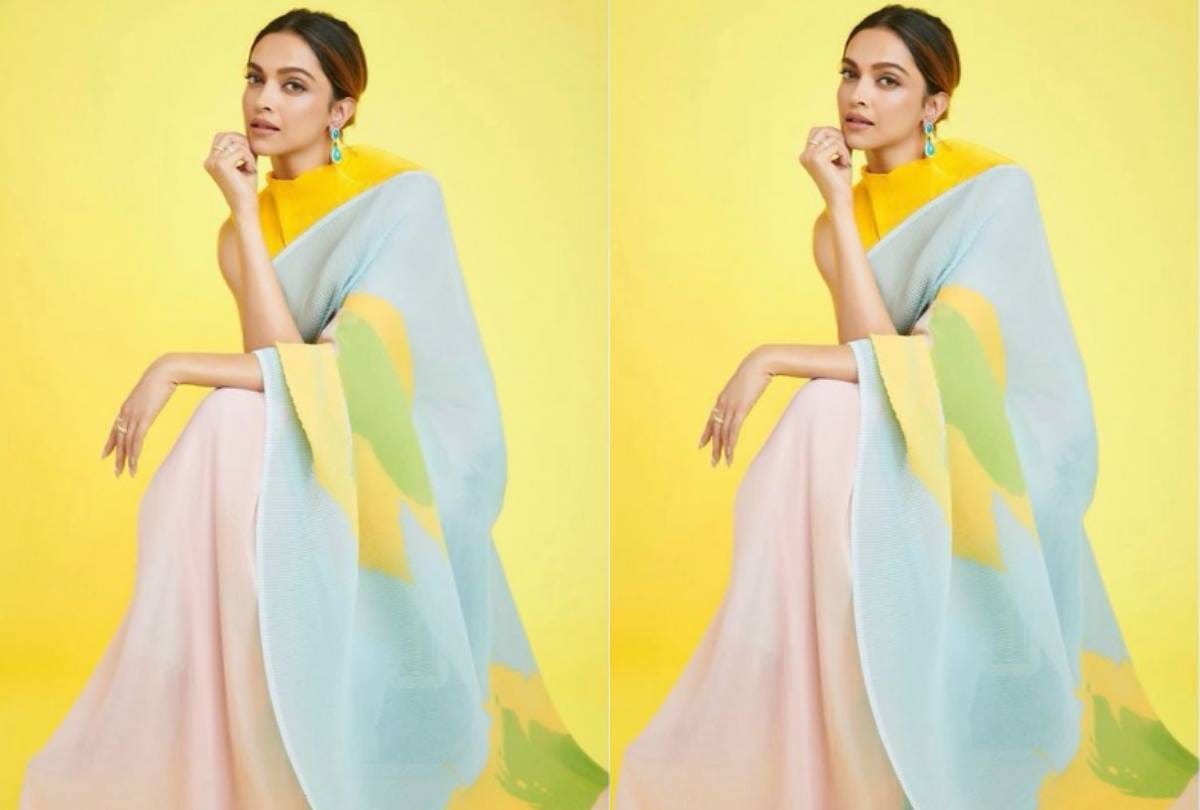 deepika padukone multicolor saree look pictures photos goes viral