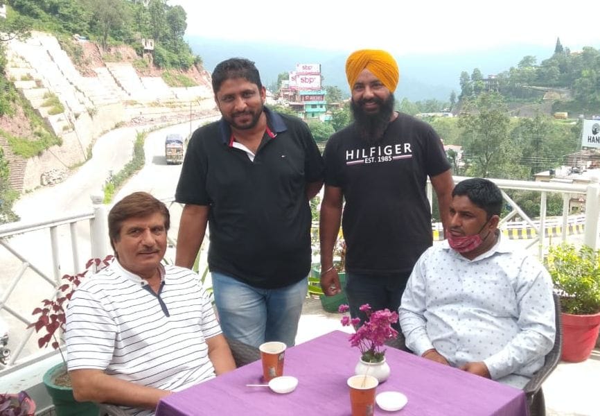 Famous actor Raj Babbar and Poonam Dhillon enjoys candle light dinner during a shoot near Jablee near Kasauli
