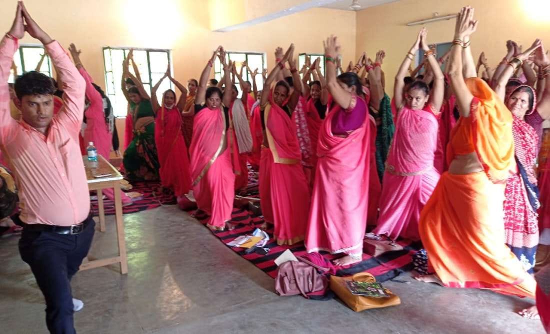 Yoga training given to Anganwadi workers