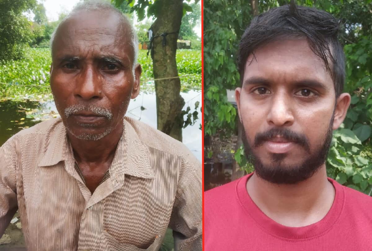 Gorakhpur Flood News: painful story of flood affected people and cattle also hiding in single piece of plastic