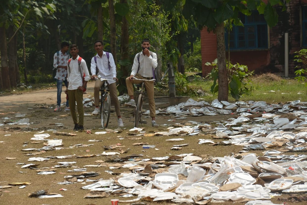 After the mahapanchayat, the GIC courtyard and grounds filled with dirt
