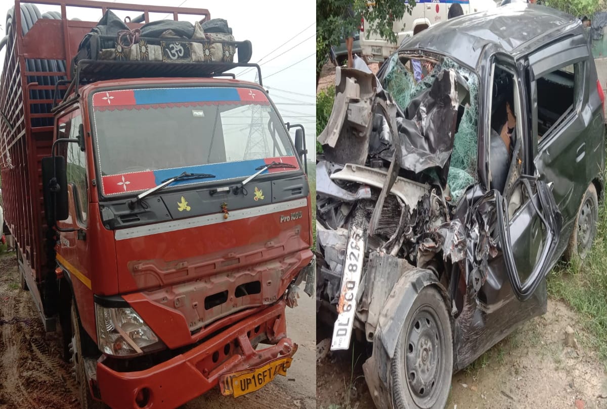 Road accident on delhi meerut expressway five died near ghaziabad after car and truck collides read full story