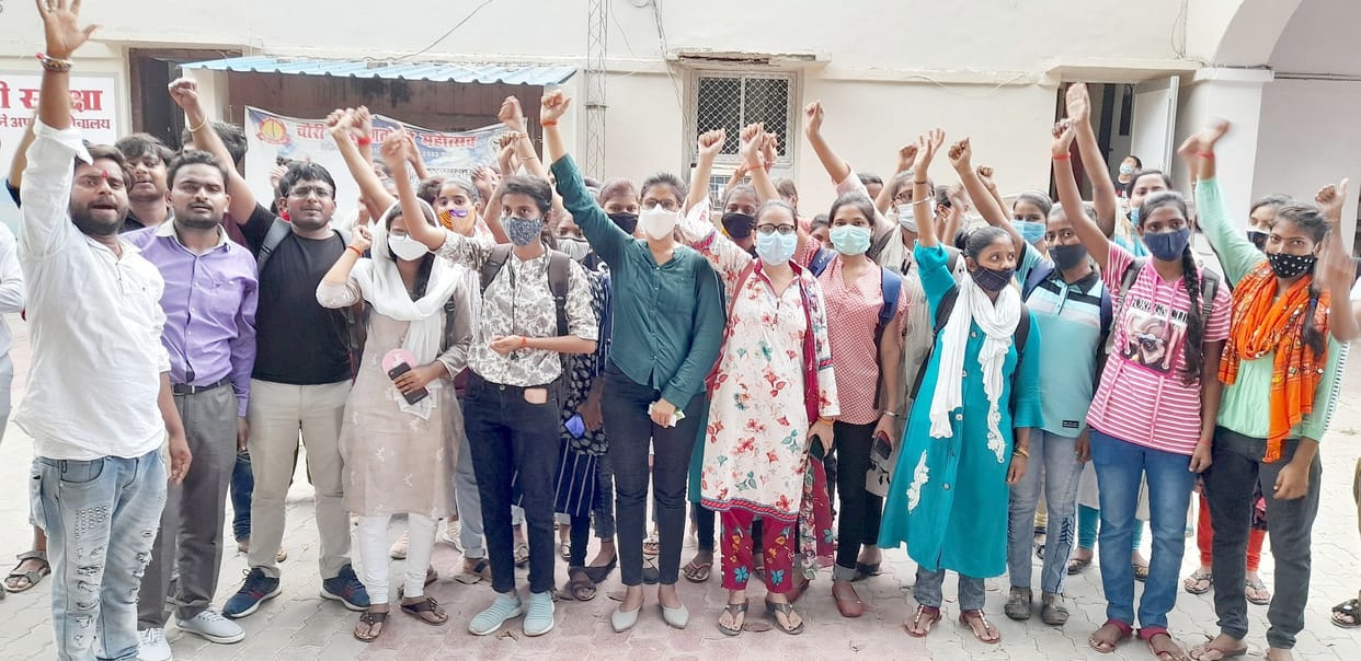 student protest against university