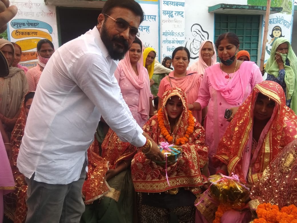 Baby shower at the inauguration of Anganwadi building