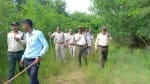 पावर प्लांट में तेंदुए को रेस्क्यू करती वन विभाग एवं पावर प्लांट की सुरक्षा टीम