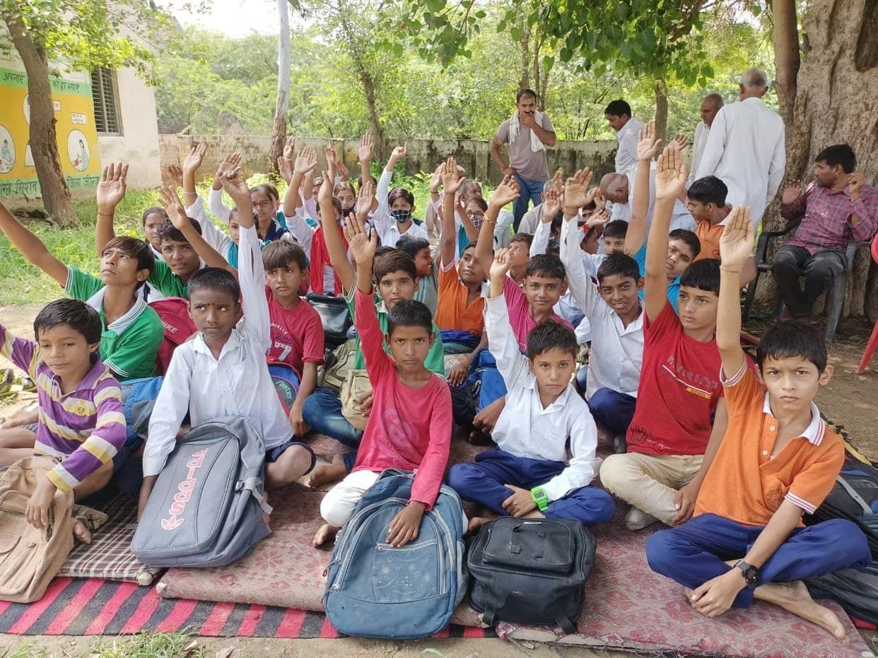 Students sitting on dharna to demand underpass, will leave school if they do not speak