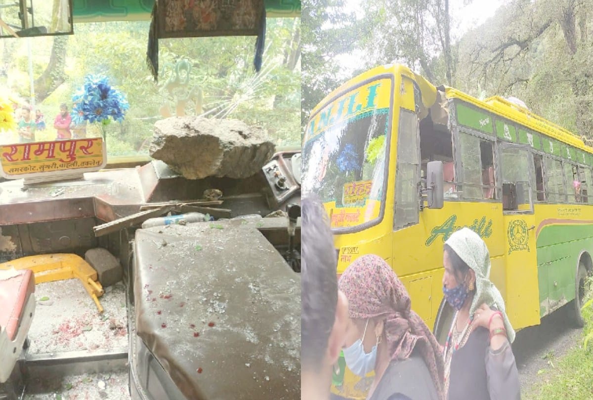 Accident: Stone fell from hill on bus going from Rampur to Rohru, two passengers injured